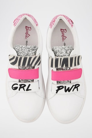 Sneakers en cuir Edith Barbie - Blanc et rose