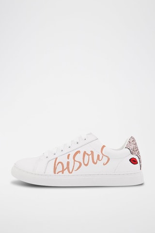 Sneakers en cuir Simone - Blanc et rouge