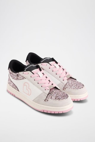 Sneakers en cuir Serena - Blanc et rose