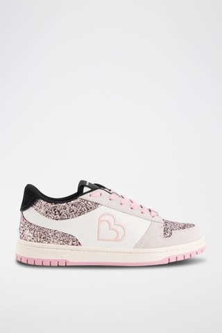 Sneakers en cuir Serena - Blanc et rose