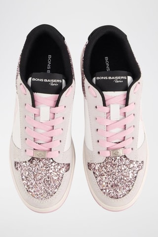 Sneakers en cuir Serena - Blanc et rose