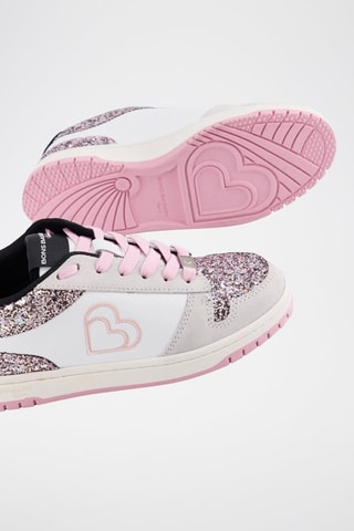 Sneakers en cuir Serena - Blanc et rose