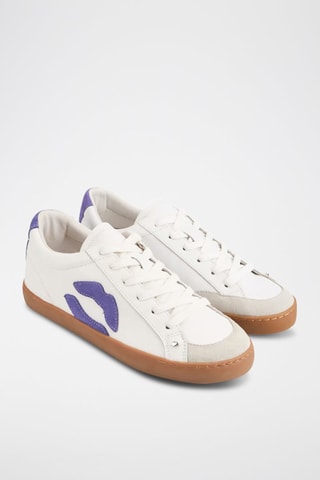 Sneakers en cuir Colette - Blanc et violet