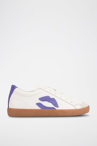 Sneakers en cuir Colette - Blanc et violet