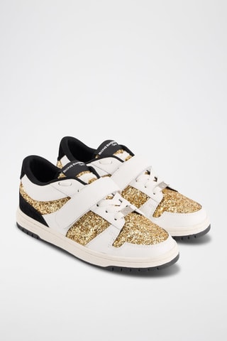 Sneakers en cuir Serena - Blanc et doré