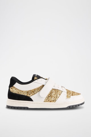 Sneakers en cuir Serena - Blanc et doré