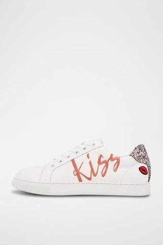 Sneakers en cuir Simone - Blanc et rose