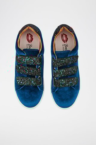 Sneakers Edith Velours Glitter 
Bleu