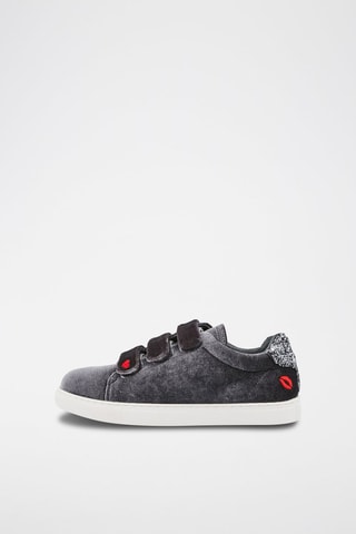 Sneakers Edith Velours Amour 
Gris anthracite