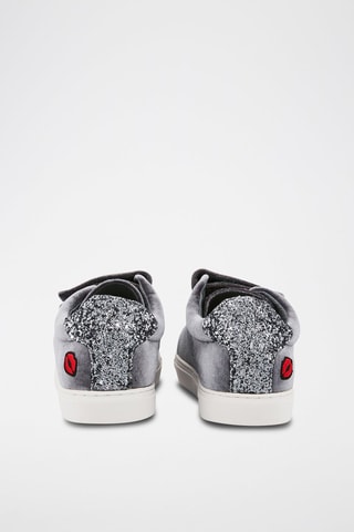 Sneakers Edith Velours Amour 
Gris anthracite
