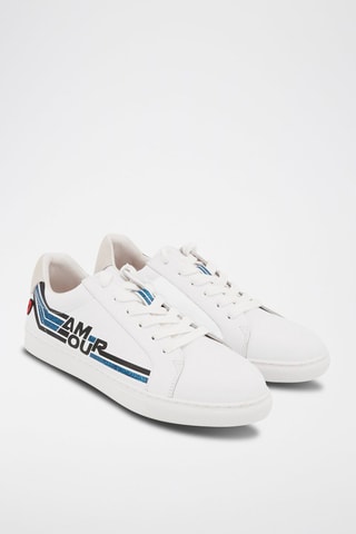 Sneakers en cuir Simone Retro Amour - Blanc