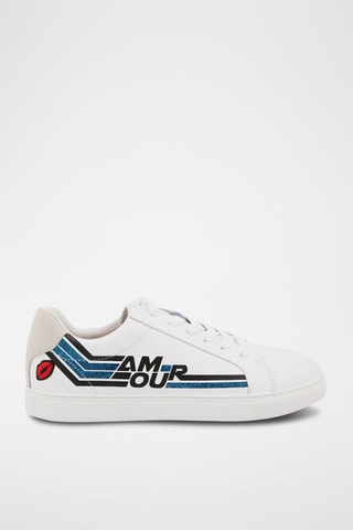 Sneakers en cuir Simone Retro Amour - Blanc