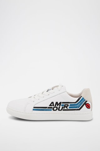 Sneakers en cuir Simone Retro Amour - Blanc
