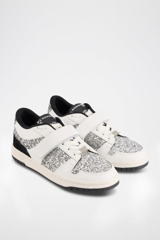 Sneakers en cuir Serena - Blanc et argenté