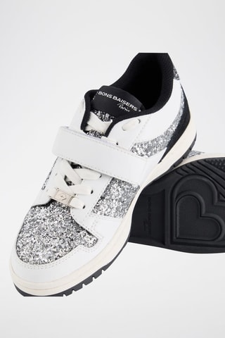 Sneakers en cuir Serena - Blanc et argenté