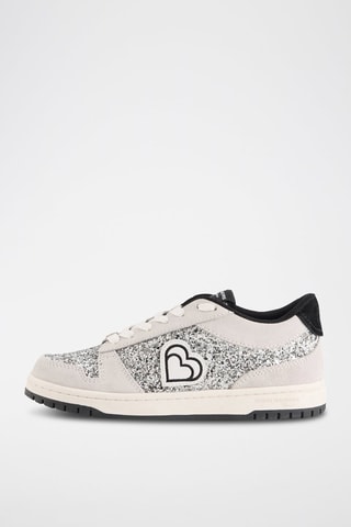 Sneakers en cuir Serena - Blanc et argenté