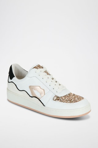 Sneakers en cuir Loulou - Blanc et doré