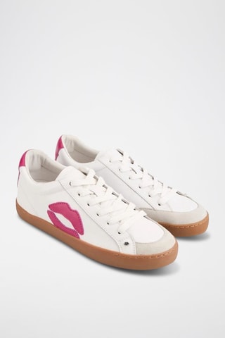 Sneakers en cuir Colette - Blanc et rose