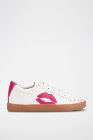 Sneakers en cuir Colette - Blanc et rose