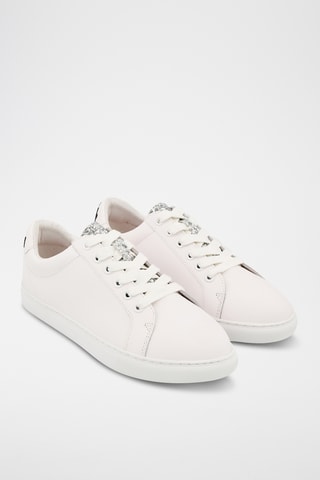 Sneakers en cuir Simone Eyes - Blanc et noir