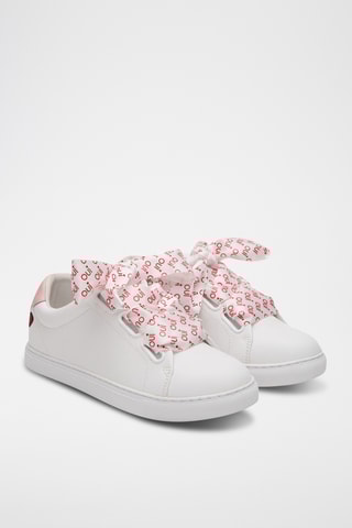 Sneakers en cuir Simone Pour la vie - Blanc et rose clair