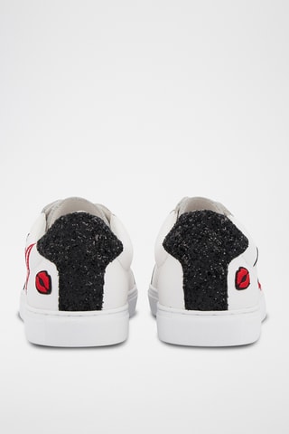 Sneakers en cuir Simone Un coup d'amour - Blanc et noir