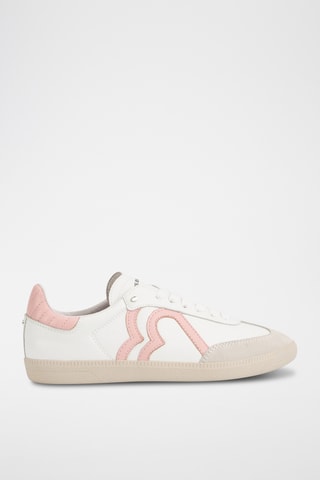 Sneakers en cuir Billie - Blanc et rose clair