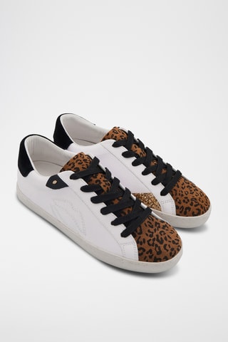 Sneakers en cuir Colette - Blanc et marron