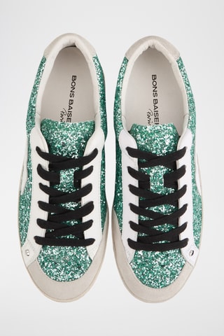 Sneakers en cuir Colette - Vert et blanc