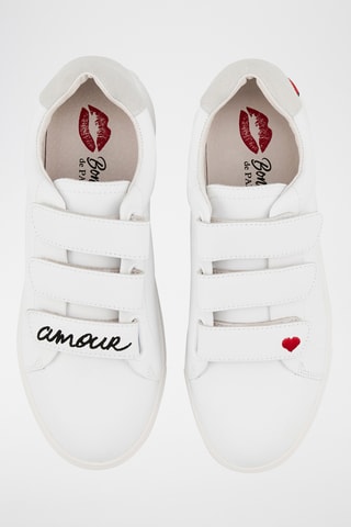 Sneakers en cuir Edith Amour - Blanc