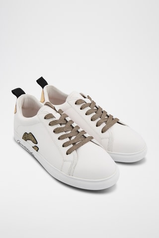 Sneakers en cuir Betty Love Gang - Blanc et doré
