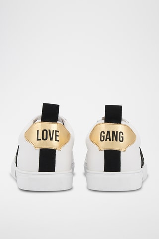 Sneakers en cuir Betty Love Gang - Blanc et doré