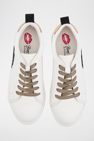Sneakers en cuir Betty Love Gang - Blanc et doré