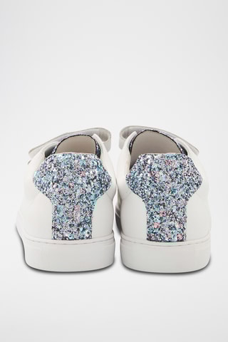 Sneakers en cuir Edith - Blanc et bleu