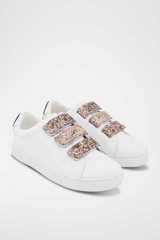 Sneakers en cuir Edith - Blanc et rose