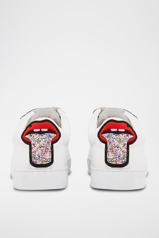 Sneakers en cuir Edith - Blanc et rose