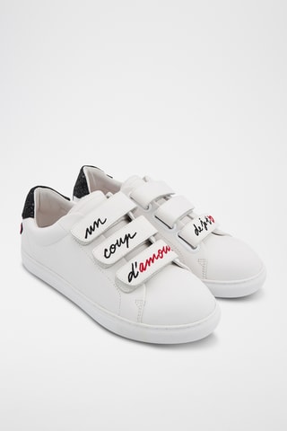 Sneakers en cuir Edith - Blanc et noir