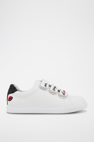 Sneakers en cuir Edith - Blanc et noir
