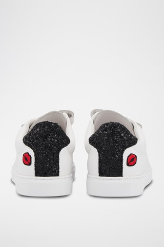 Sneakers en cuir Edith - Blanc et noir