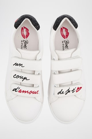 Sneakers en cuir Edith - Blanc et noir