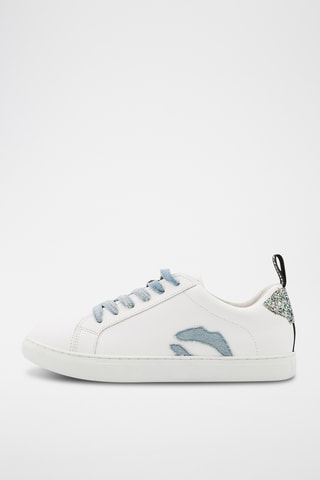 Sneakers en cuir Betty - Blanc et bleu clair