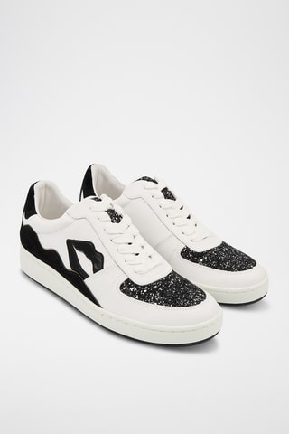 Sneakers en cuir Loulou - Blanc et noir