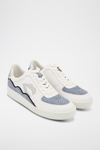 Sneakers en cuir Loulou - Blanc et argenté