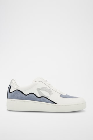 Sneakers en cuir Loulou - Blanc et argenté