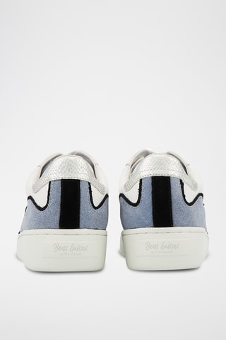 Sneakers en cuir Loulou - Blanc et argenté