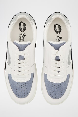 Sneakers en cuir Loulou - Blanc et argenté