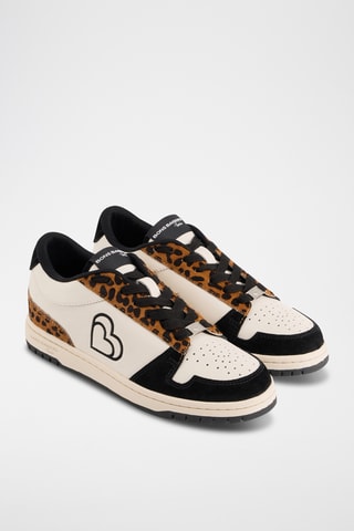 Sneakers en cuir Serena - Ecru et noir