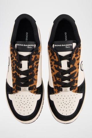 Sneakers en cuir Serena - Ecru et noir