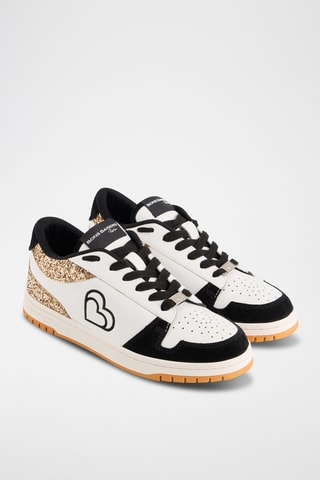 Sneakers en cuir Serena - Blanc et doré