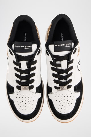 Sneakers en cuir Serena - Blanc et doré